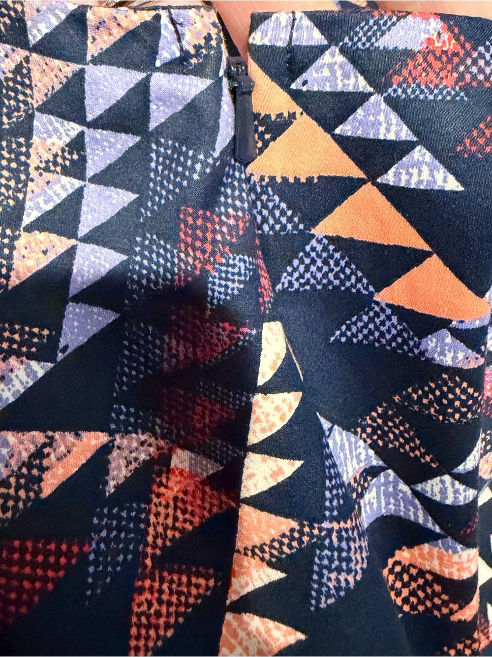 Banana Republic Geometric‎ Triangle Halter Dress Navy/Orange Fit/Flare Size  14 - Picture 9 of 9